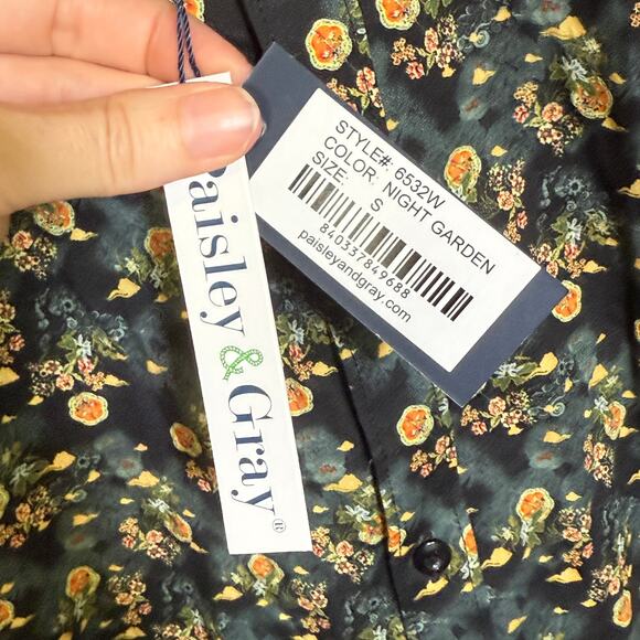 Paisley & Gray Men's Samuel Slim-Fit Floral Button-Down Shirt Garden night S $95 - Picture 5 of 7